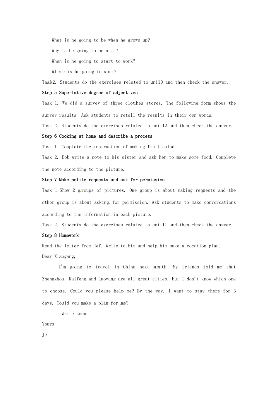 山东省肥城市安站中学八年级英语上册 Review of Units 7-12导学案 人教学目标_第2页