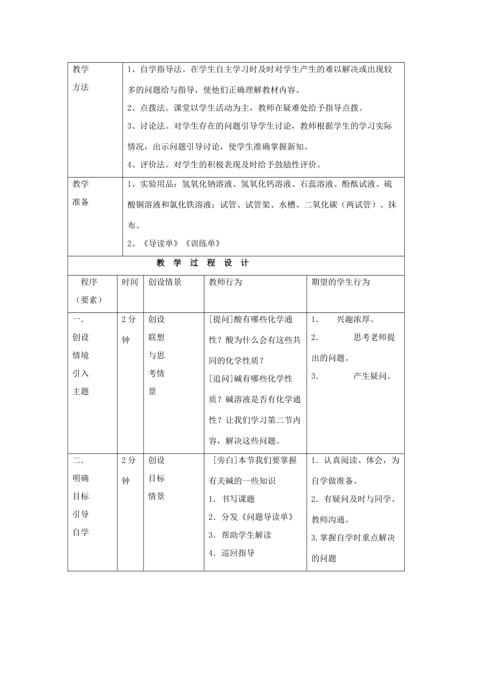 辽宁省凌海市石山初级中学九年级化学 8.2《常见的碱》教案二 粤教版_第2页