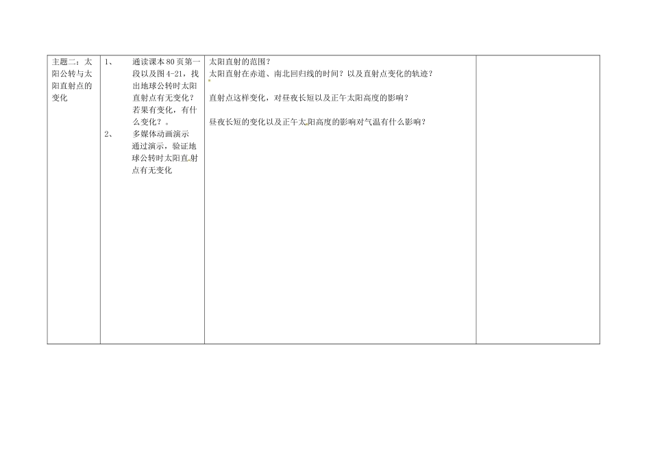 山东省安丘市东埠中学七年级地理上册 4.3 影响气候的主要因素（第二课时）学案（无答案） 湘教版_第2页