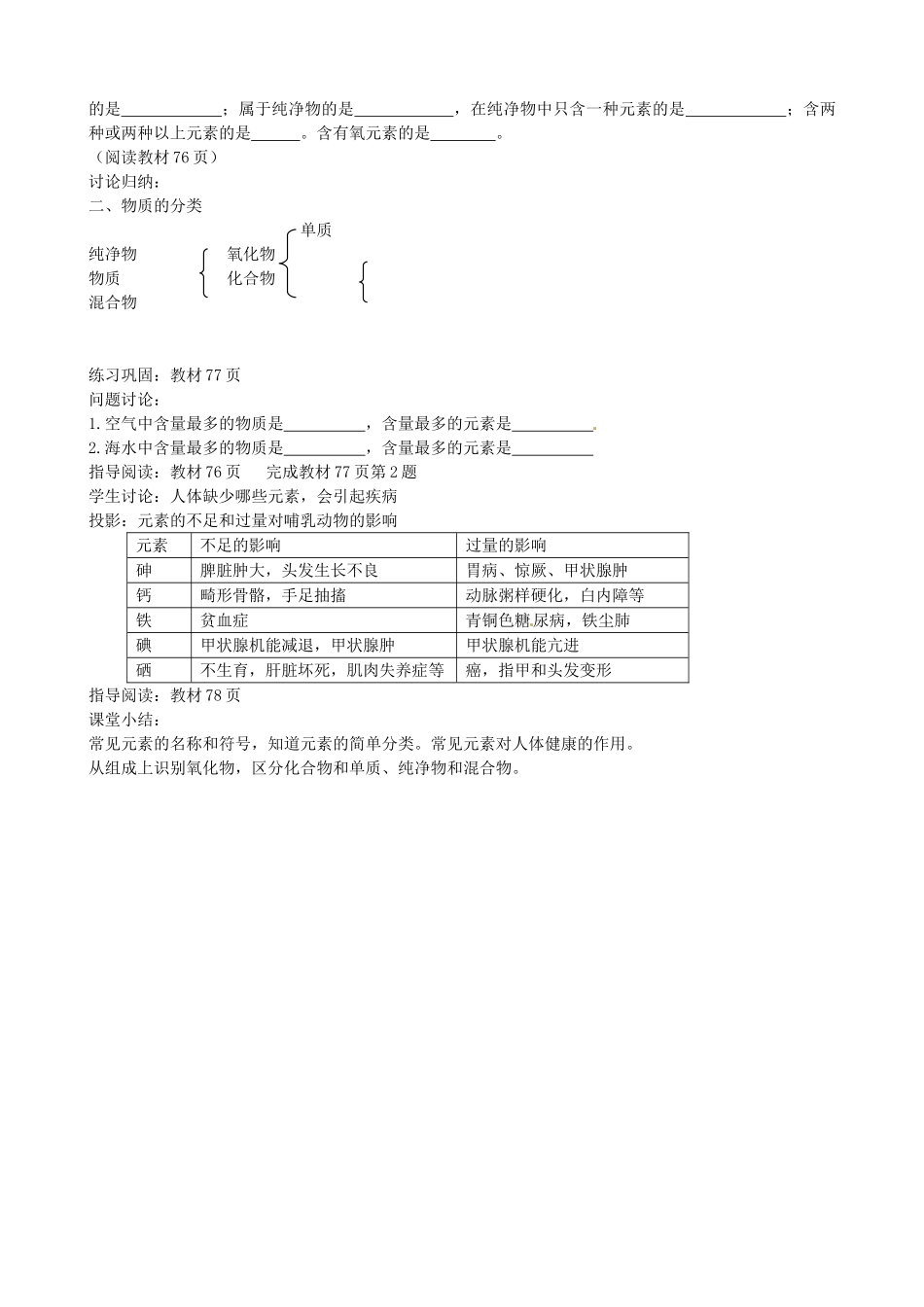 九年级化学上册《3.2 组成物质的化学元素》教案 沪教版-沪教版初中九年级上册化学教案_第2页