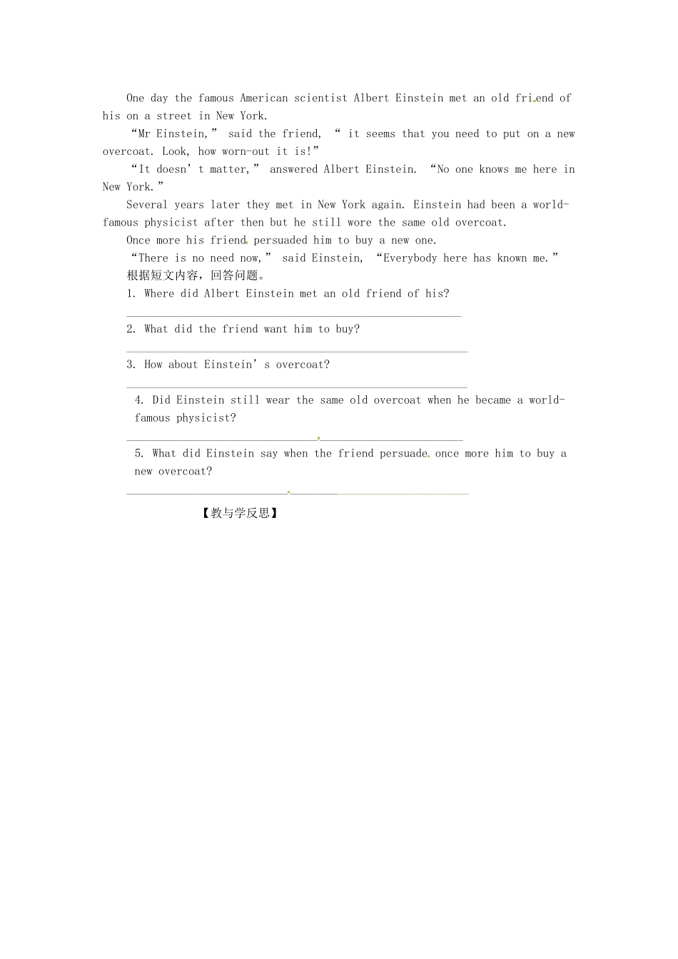 九年级英语上册 Module 11 Unit 2 It was a quiet country village导学案 外研版_第3页