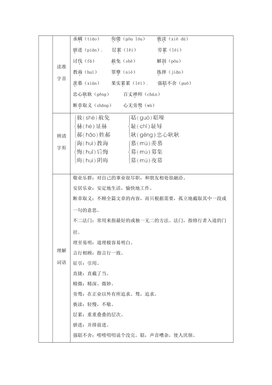 四川省安岳县九年级语文上册 第二单元 6 敬业与乐业导学案 新人教版-新人教版初中九年级上册语文学案_第2页
