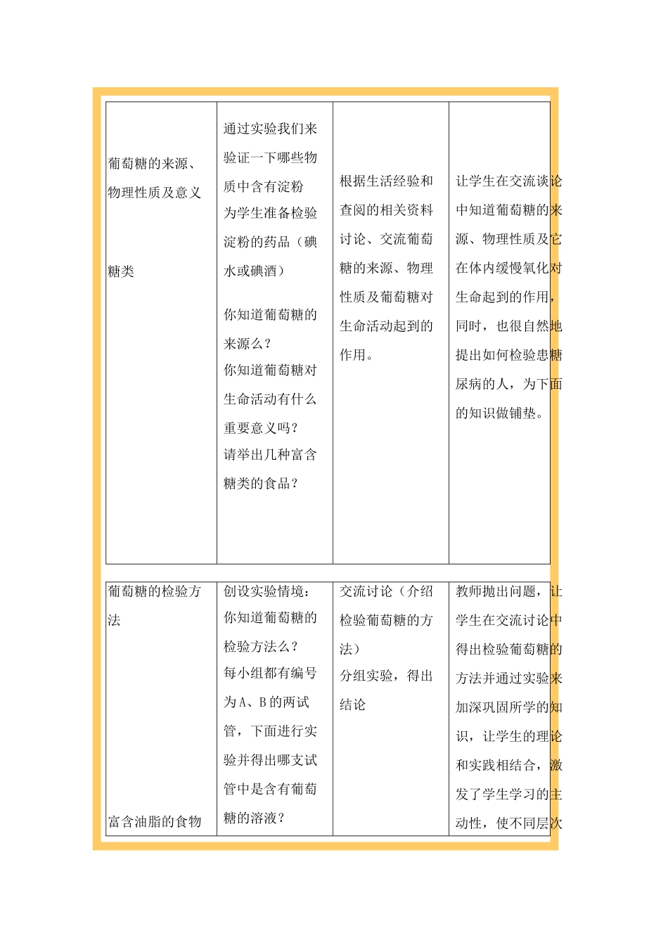 九年级化学第八章淀粉与油脂教案鲁教版_第3页