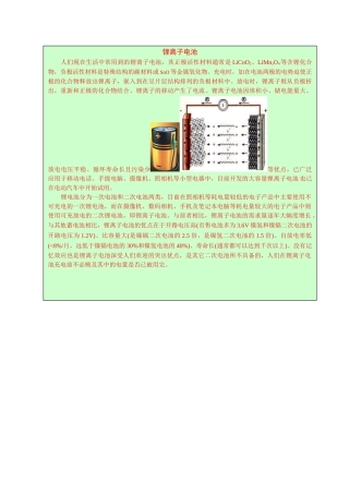 九年级化学下册 9.3 锂离子电池素材 （新版）粤教版