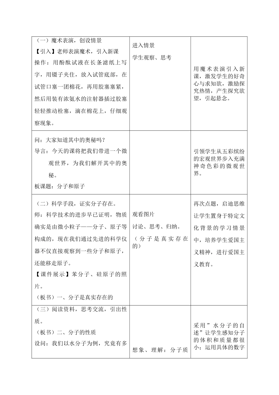 分子和原子教学设计2_第2页