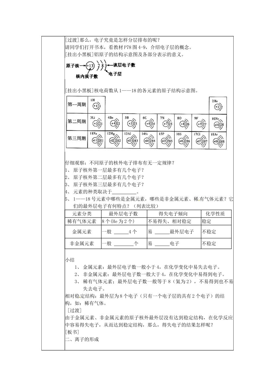山东省惠州市惠东县梁化中学九年级化学上册 4.3 离子教案2 新人教版_第2页