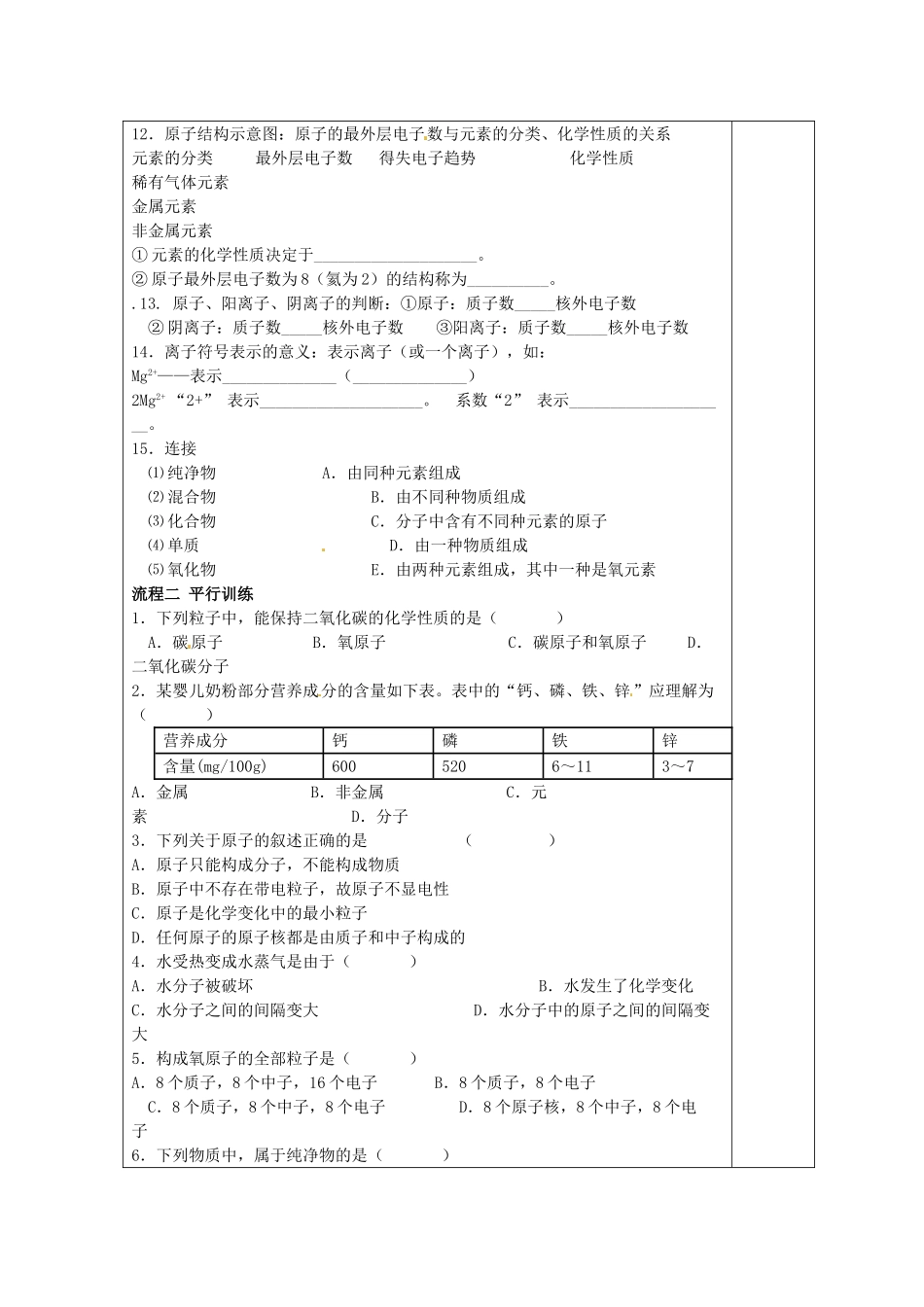 天津市小王庄中学九年级化学上册《物质构成的奥秘》教案1 新人教版_第2页