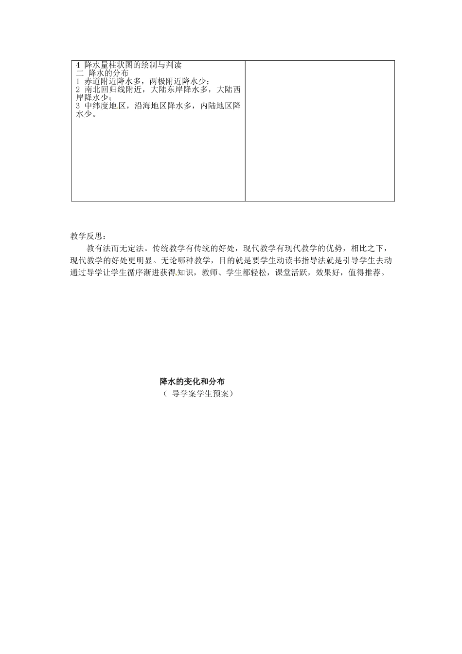 山东省枣庄市峄城区吴林街道中学七年级地理上册 4-3 降水的变化与差异教案 商务星球版_第3页