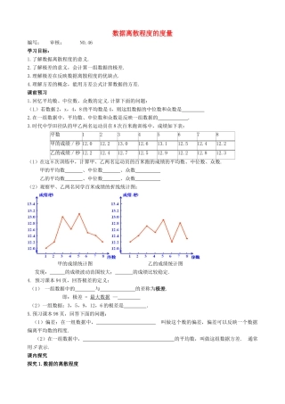 山东省高密市银鹰文昌中学八年级数学下册《10.1数据的离散程度》学案（无答案） 青岛版