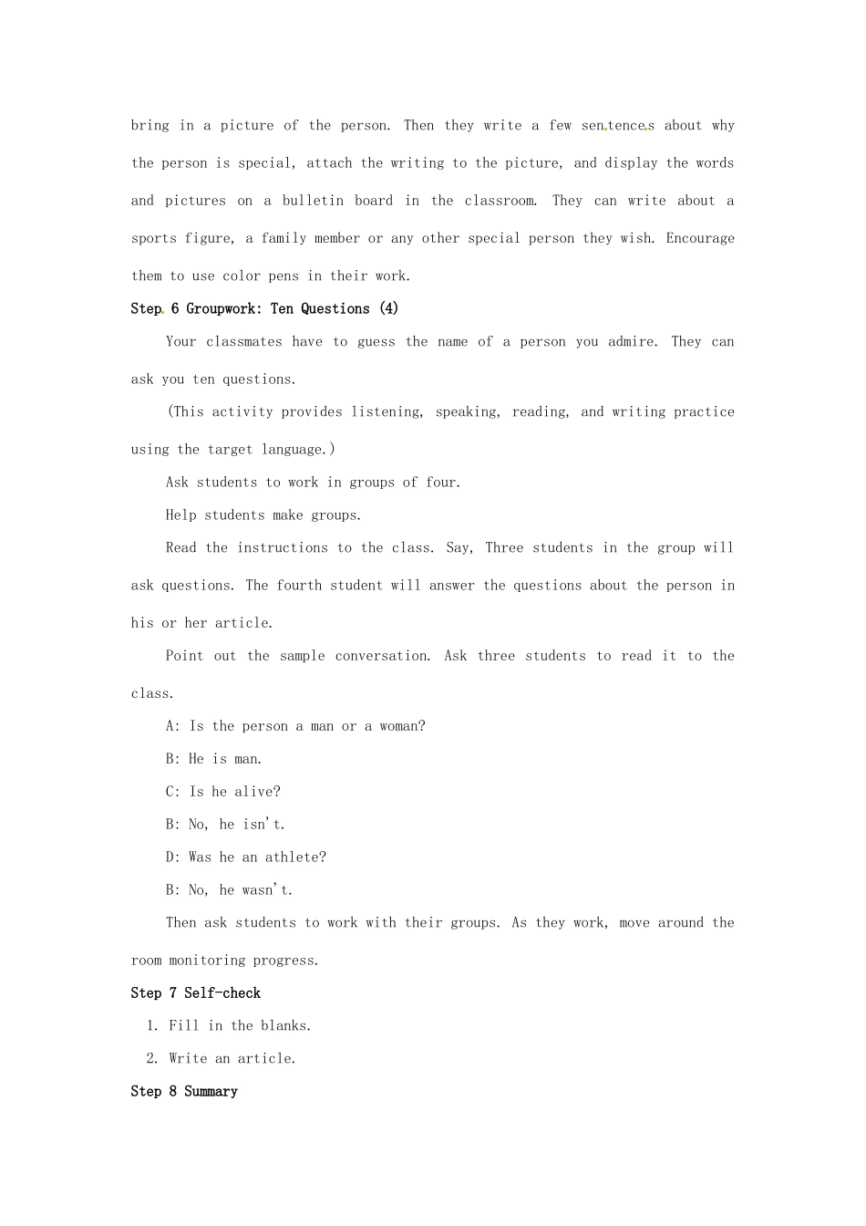 山东省肥城市安站中学八年级英语上册 Unit 9 When was he born Period 3导学案 人教新目标版_第3页