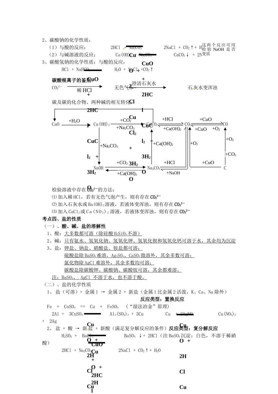 九年级化学下册 第十一单元 盐 化肥《课题一 生活中常见的盐》考点复习教案 新人教版_第2页