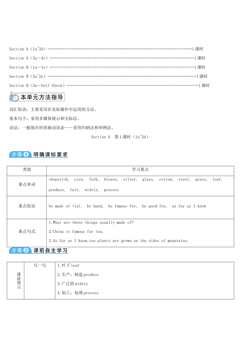 九年级英语全册 Unit 5 What are the shirts made of第1课时导学案1（新版）人教新目标版-（新版）人教新目标版初中九年级全册英语学案_第3页