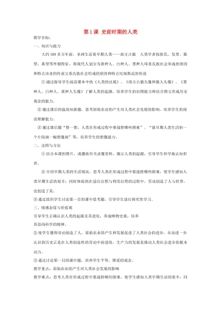 九年级历史上册 第一单元 第1课 史前时期的人类教案 岳麓版-岳麓版初中九年级上册历史教案