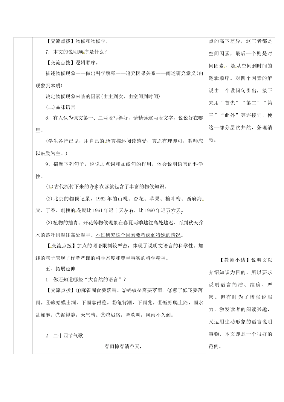 陕西省山阳县八年级语文下册 第二单元 5大自然的语言（第2课时）导学案 新人教版-新人教版初中八年级下册语文学案_第2页