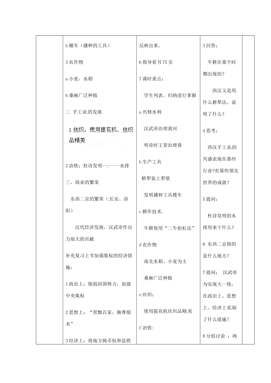 辽宁省开原市第五中学七年级历史上册《第13课 两汉经济的发展》教案 （新版）新人教版_第2页