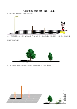 九年级数学 投影（第一课时）学案