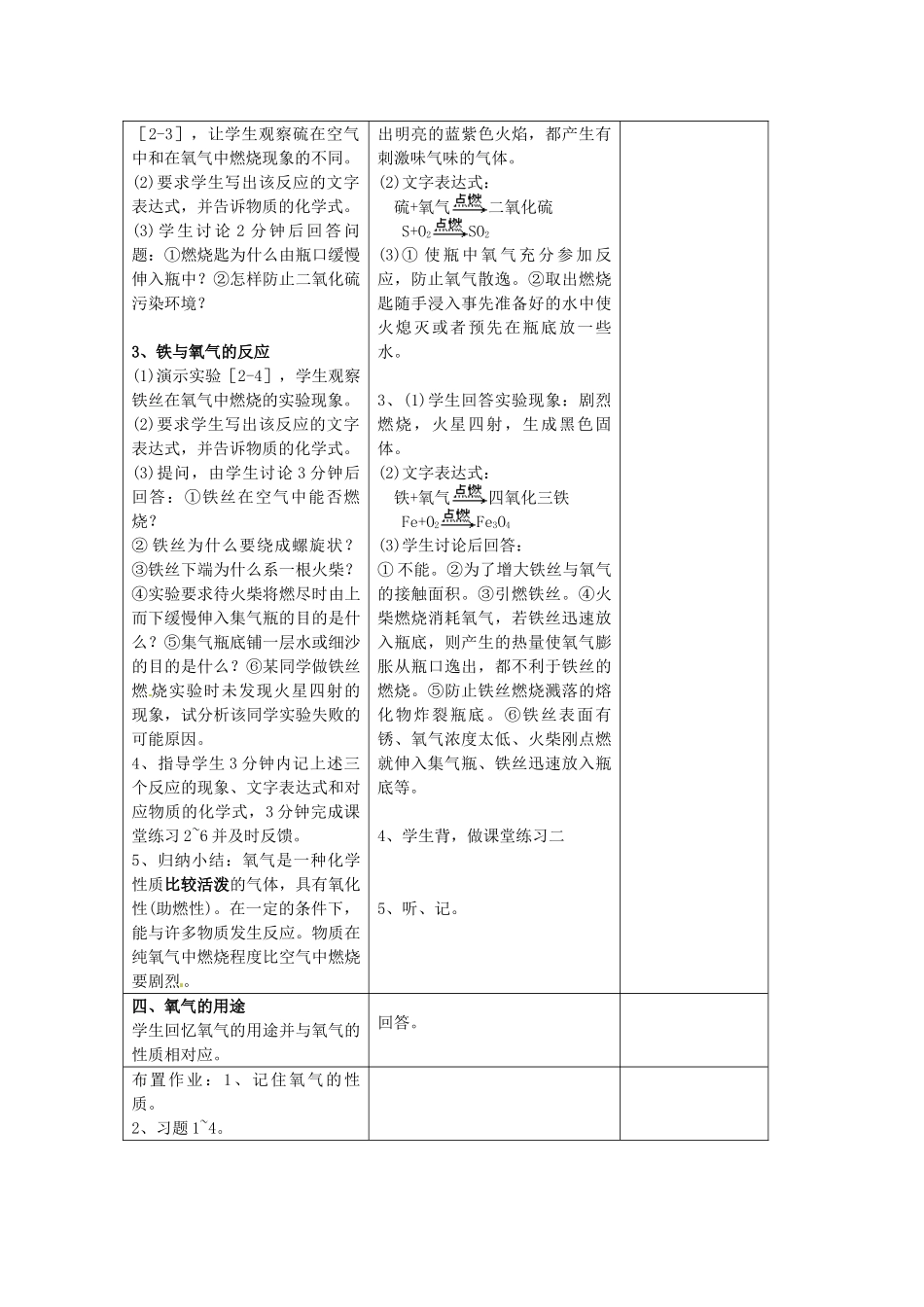 山东省滨州市博兴县吕艺镇第一中学九年级化学 课题 氧气教案_第2页