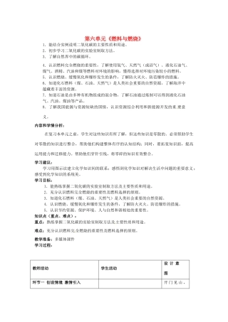 山东省枣庄市第四十二中学九年级化学上册 第六单元《燃料与燃烧》教案（2） 新人教版