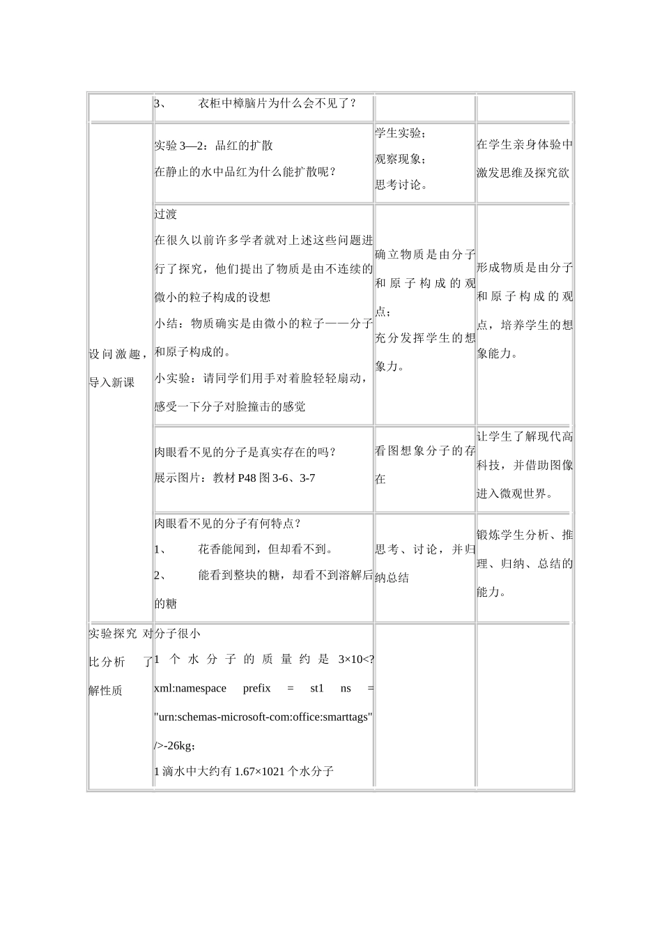 九年级化学课题3.2分子和原子1 教案人教版_第2页