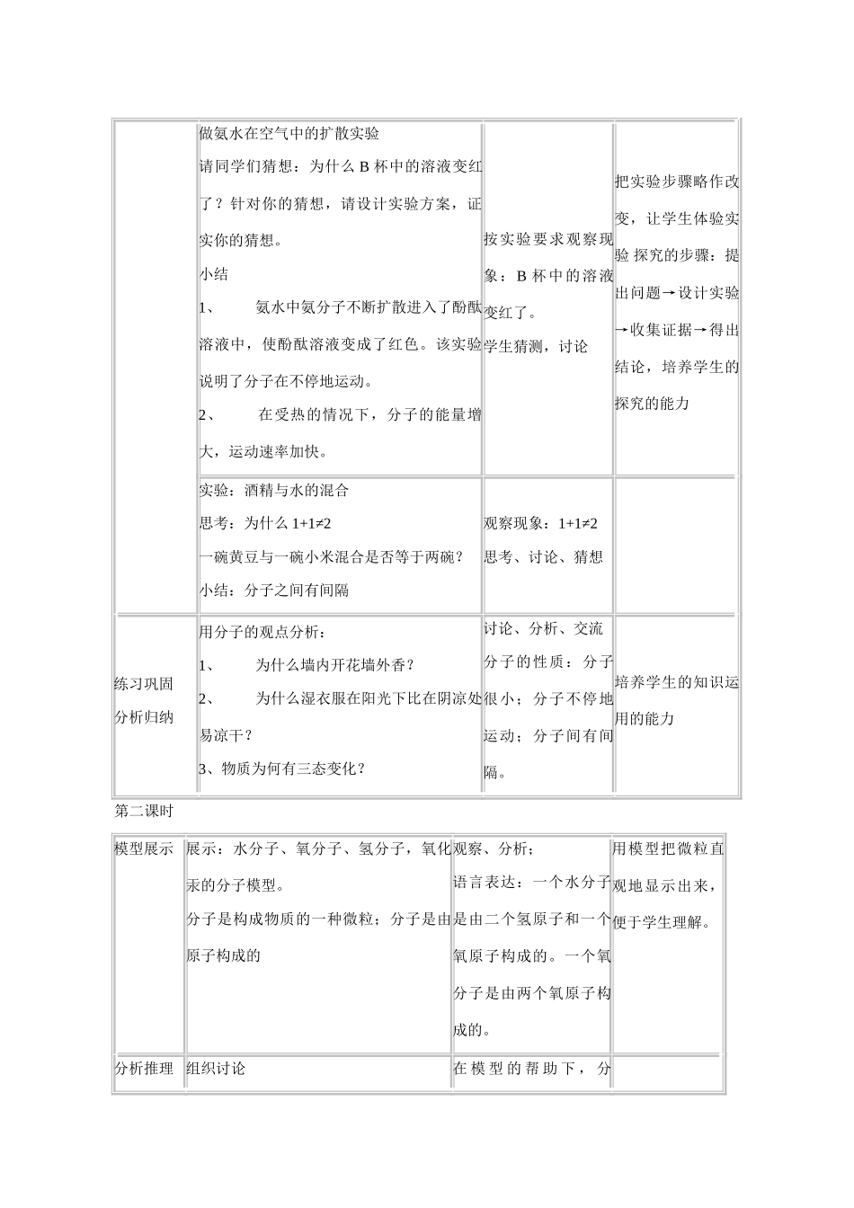 九年级化学课题3.2分子和原子1 教案人教版_第3页