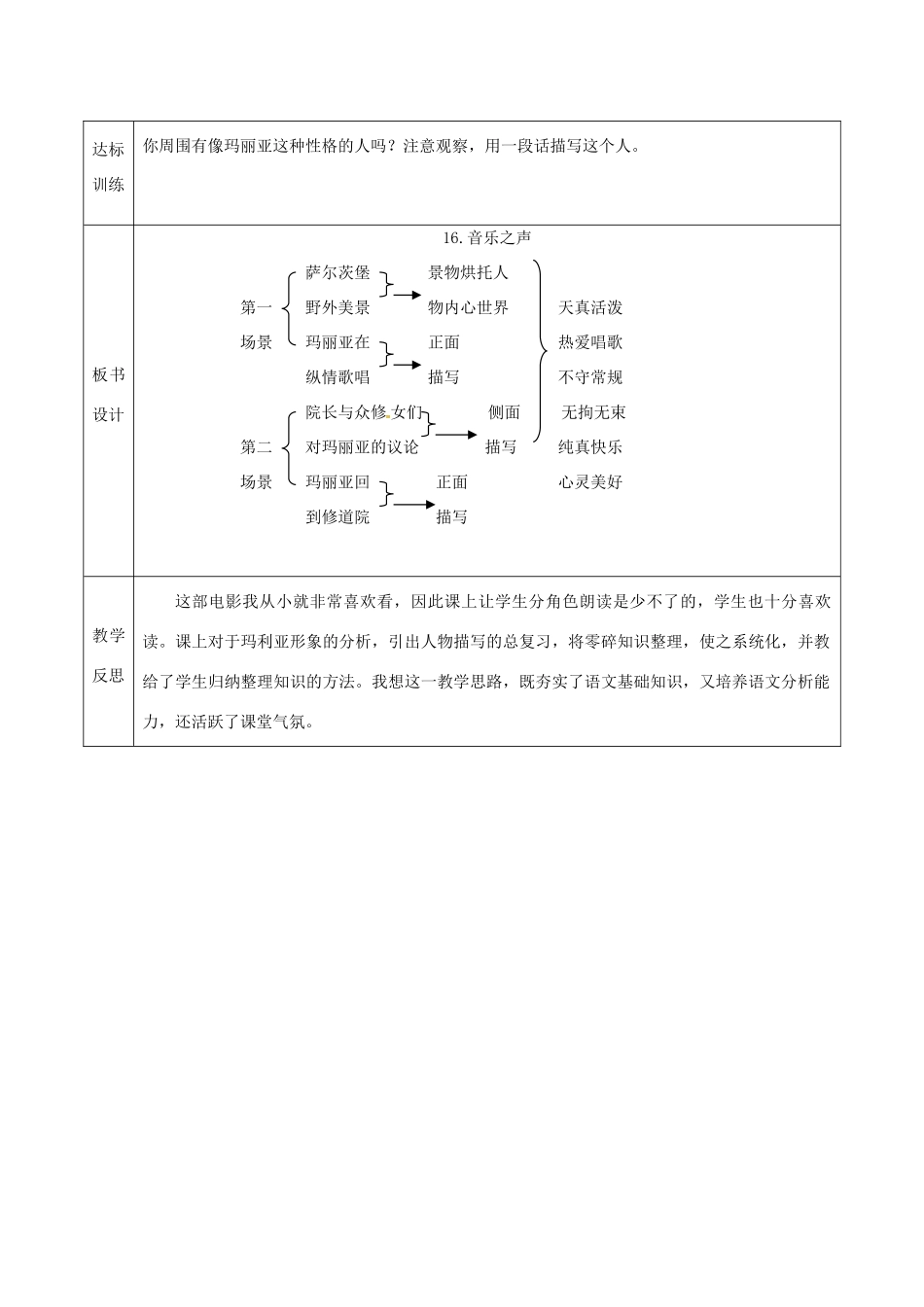 天津市滨海新区九年级语文下册 第四单元 16 音乐之声导学案 （新版）新人教版-（新版）新人教版初中九年级下册语文学案_第3页
