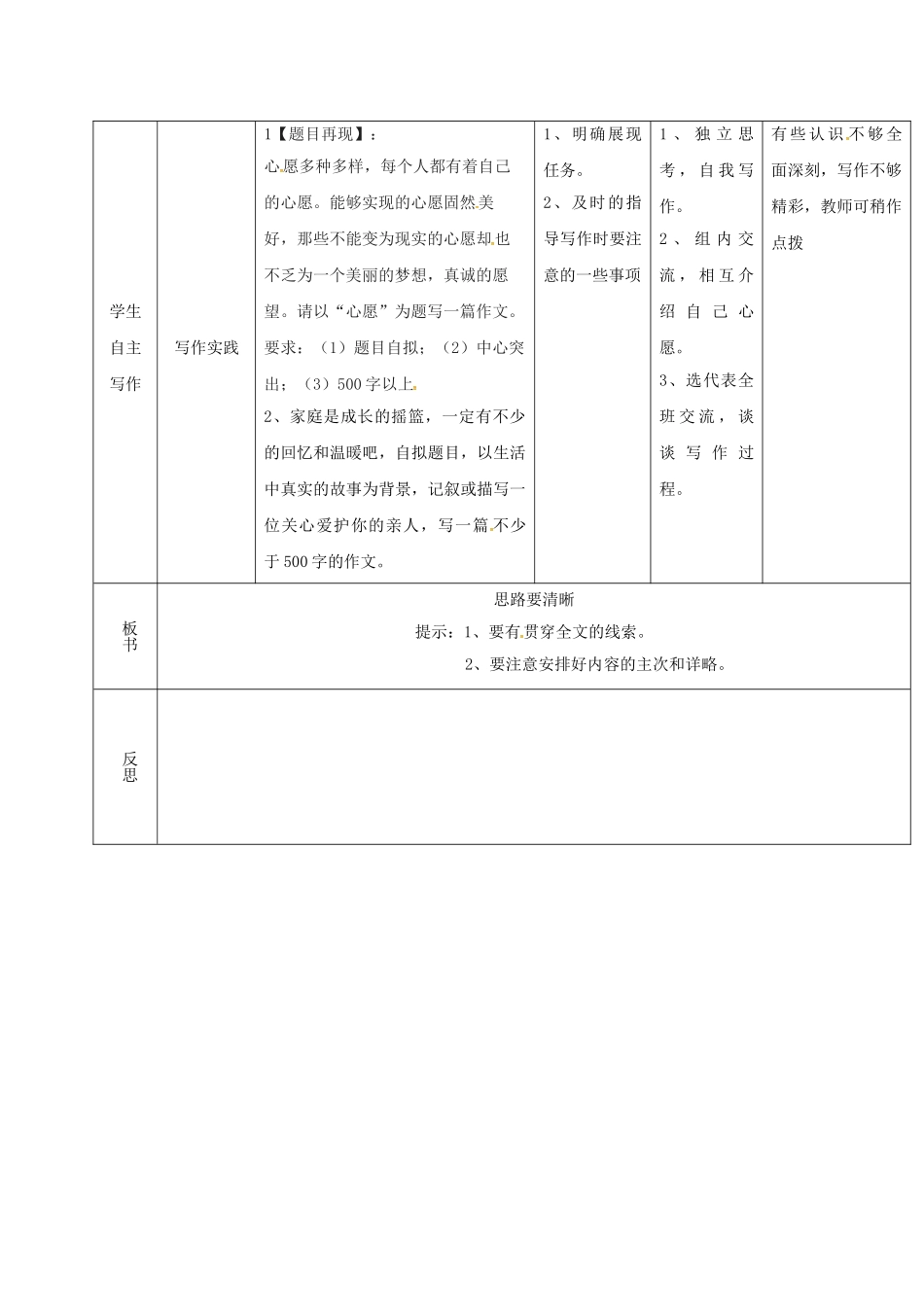 （秋季版）吉林省通化市七年级语文上册 写作《思路要清晰》导学案1 新人教版-新人教版初中七年级上册语文学案_第2页