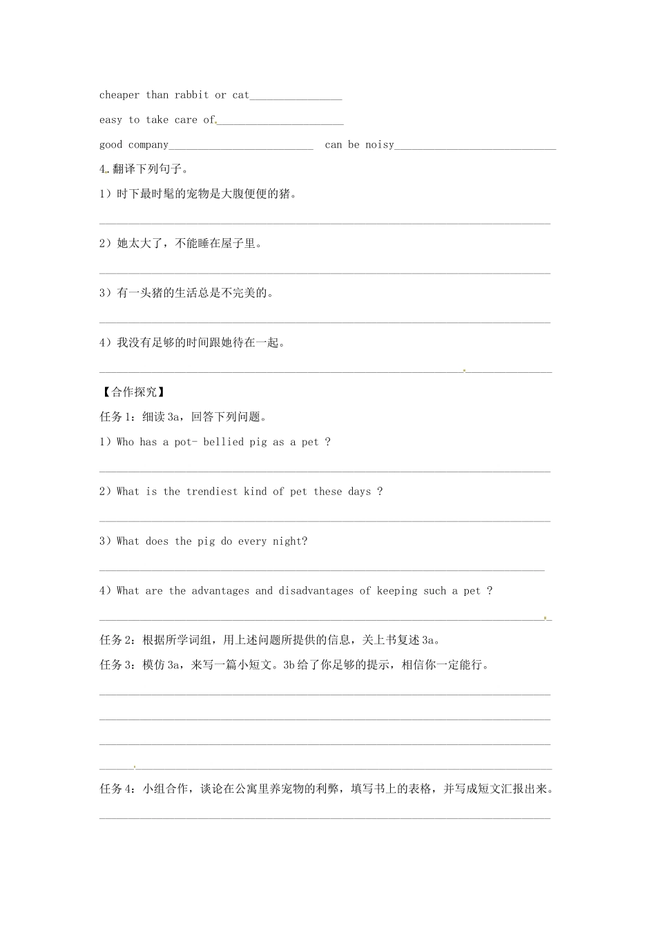 江西省金溪县第二中学八年级英语下册 Unit 8 Why don’t you get her a scarf Section B(3a-4)导学案 人教新目标版_第2页