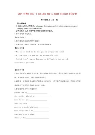 江西省金溪县第二中学八年级英语下册 Unit 8 Why don’t you get her a scarf Section B(3a-4)导学案 人教新目标版