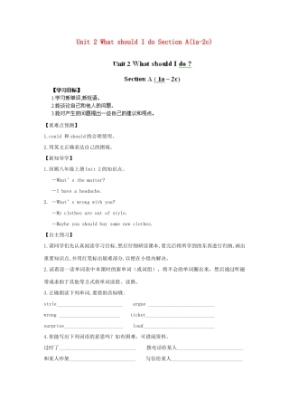 江西省金溪县第二中学八年级英语下册 Unit 2 What should I do Section A(1a-2c)导学案 人教新目标版