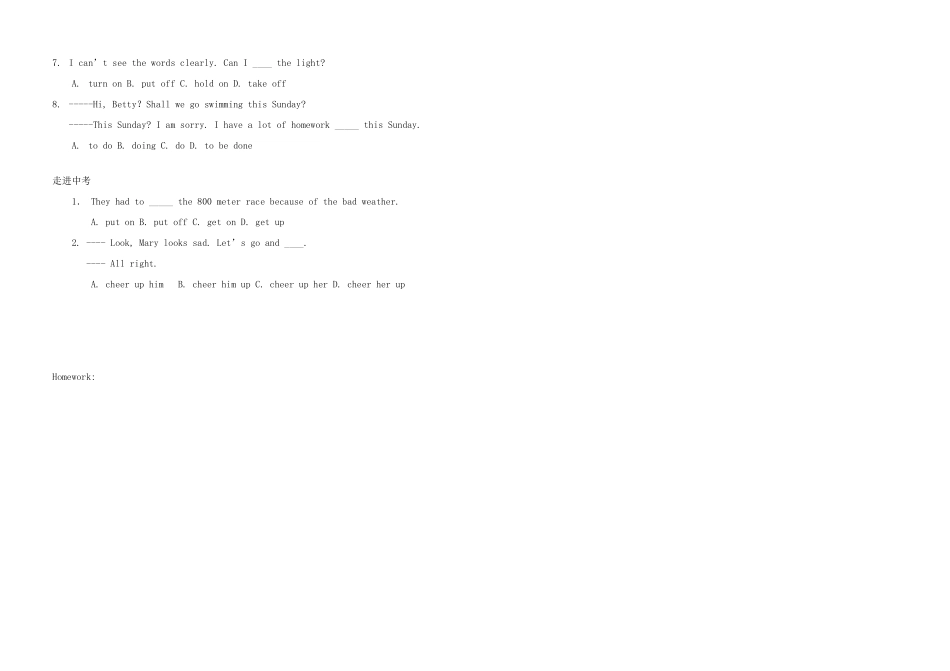 九年级英语 Unit8 I’ll help clean up the city parks第三课时学案 人教新目标版_第2页