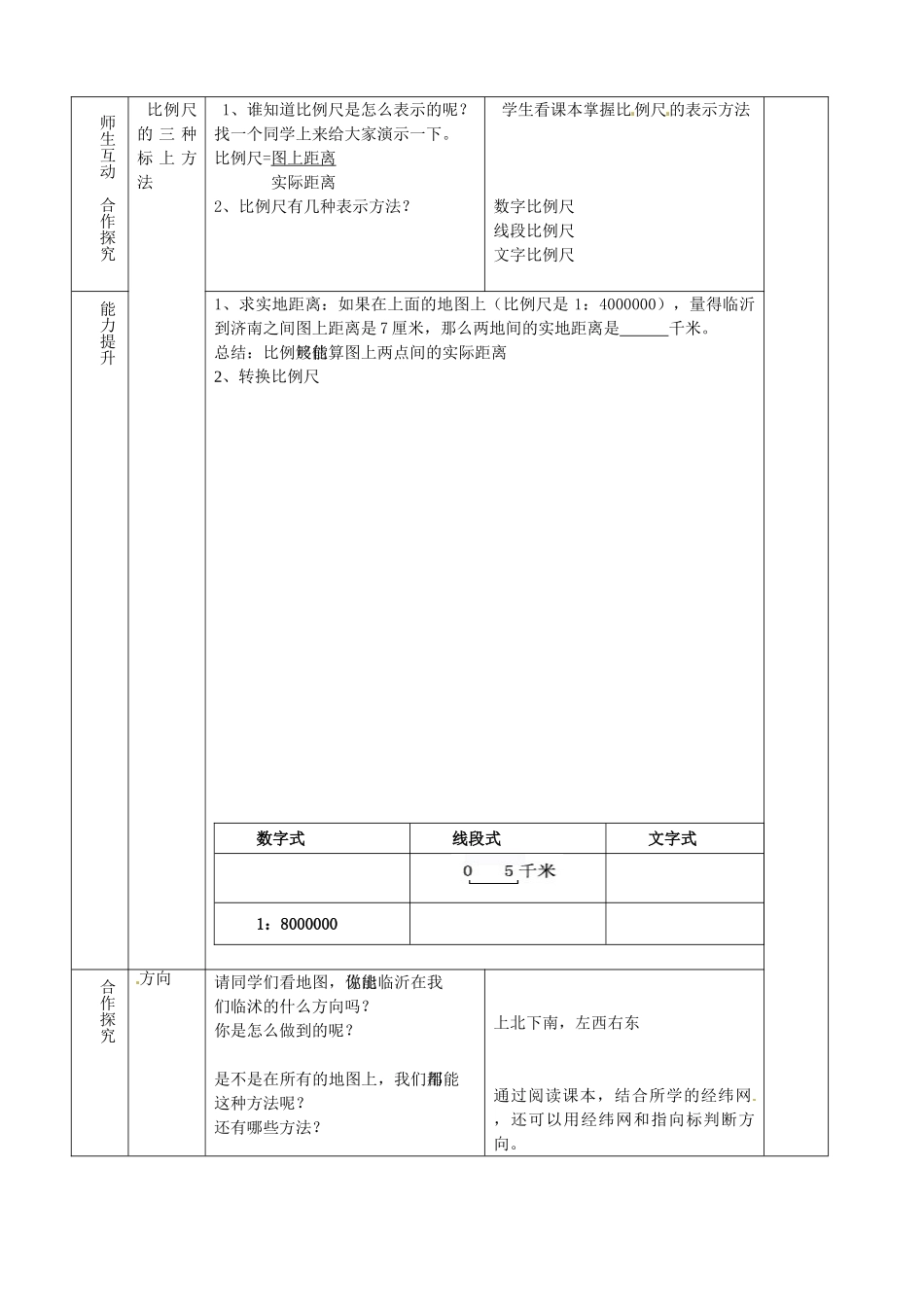 山东省临沭县第三初级中学七年级地理上册 第三节 地图的阅读（第1课时）教案 湘教版_第2页