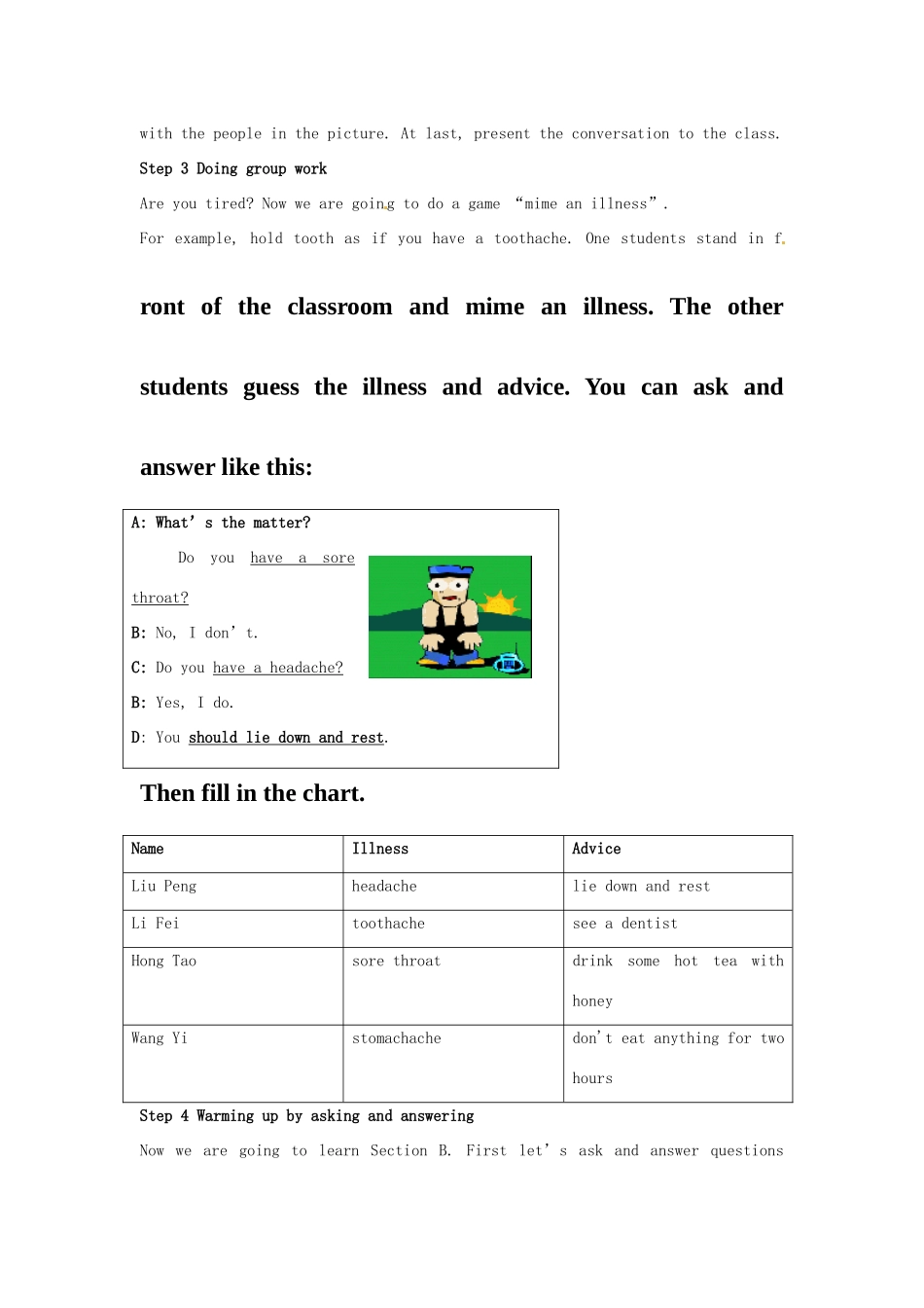 山东省肥城市安站中学八年级英语上册 Unit 2 What’s the matter Period 2导学案 人教新目标版_第2页