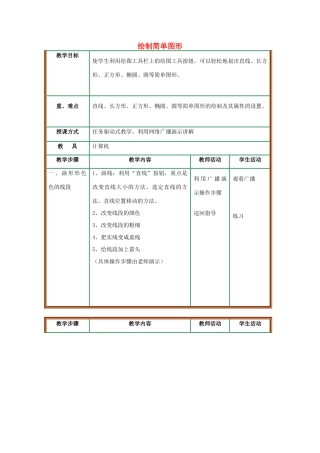 山东省青岛市平度市蓼兰镇何家店中学七年级信息技术上册 绘制简单图形教案 新人教版