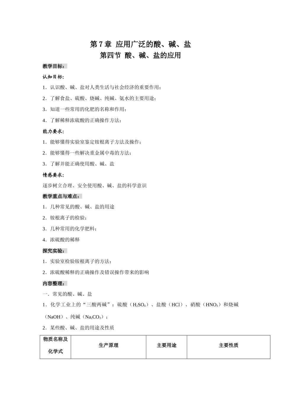 九年级化学酸碱盐的应用_第1页