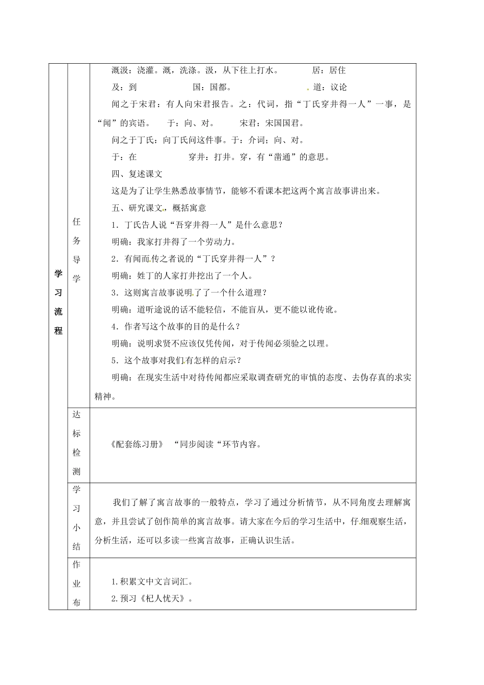 （秋季版）甘肃省定西市七年级语文上册 第六单元 24 寓言四则导学案3 新人教版-新人教版初中七年级上册语文学案_第2页