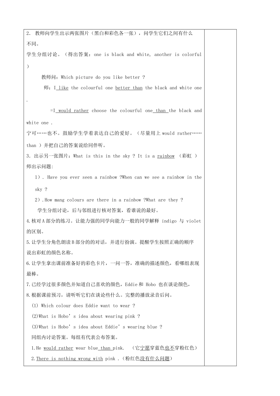 九年级英语上册 Unit 2 Colour Comic strip and welcome to thunit精品学案 牛津译林版_第2页