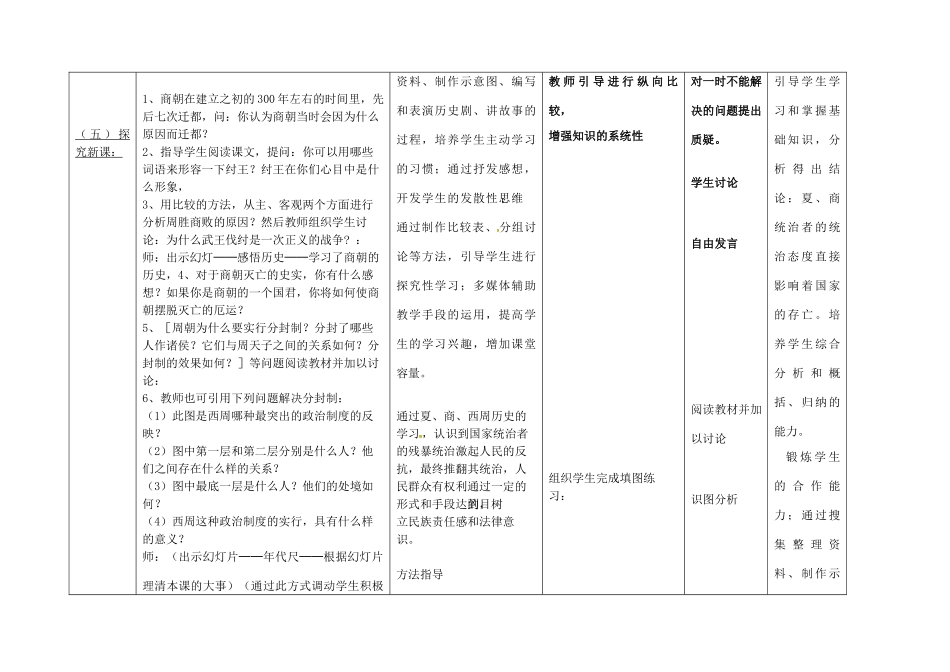 内蒙古兴安盟乌兰浩特市七年级历史上册 第二单元 夏商周时期 早期国家的产生与社会变革 第4课 早期国家的产生和发展教案 新人教版-新人教版初中七年级上册历史教案_第3页