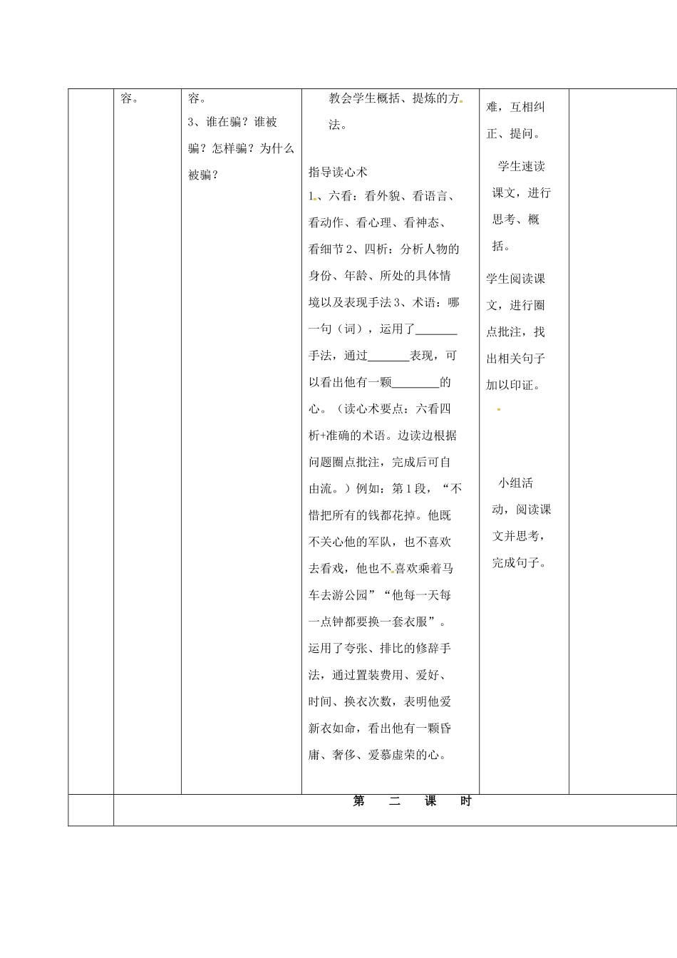 （秋季版）吉林省通化市七年级语文上册 第六单元 21 皇帝的新装学案2 新人教版-新人教版初中七年级上册语文学案_第2页