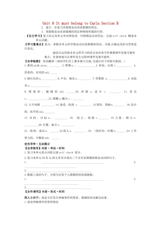 四川省宜宾县双龙镇初级中学校九年级英语上册 Unit 8 It must belong to Carla Section B（3a-self check）导学案（无答案）（新版）人教新目标板