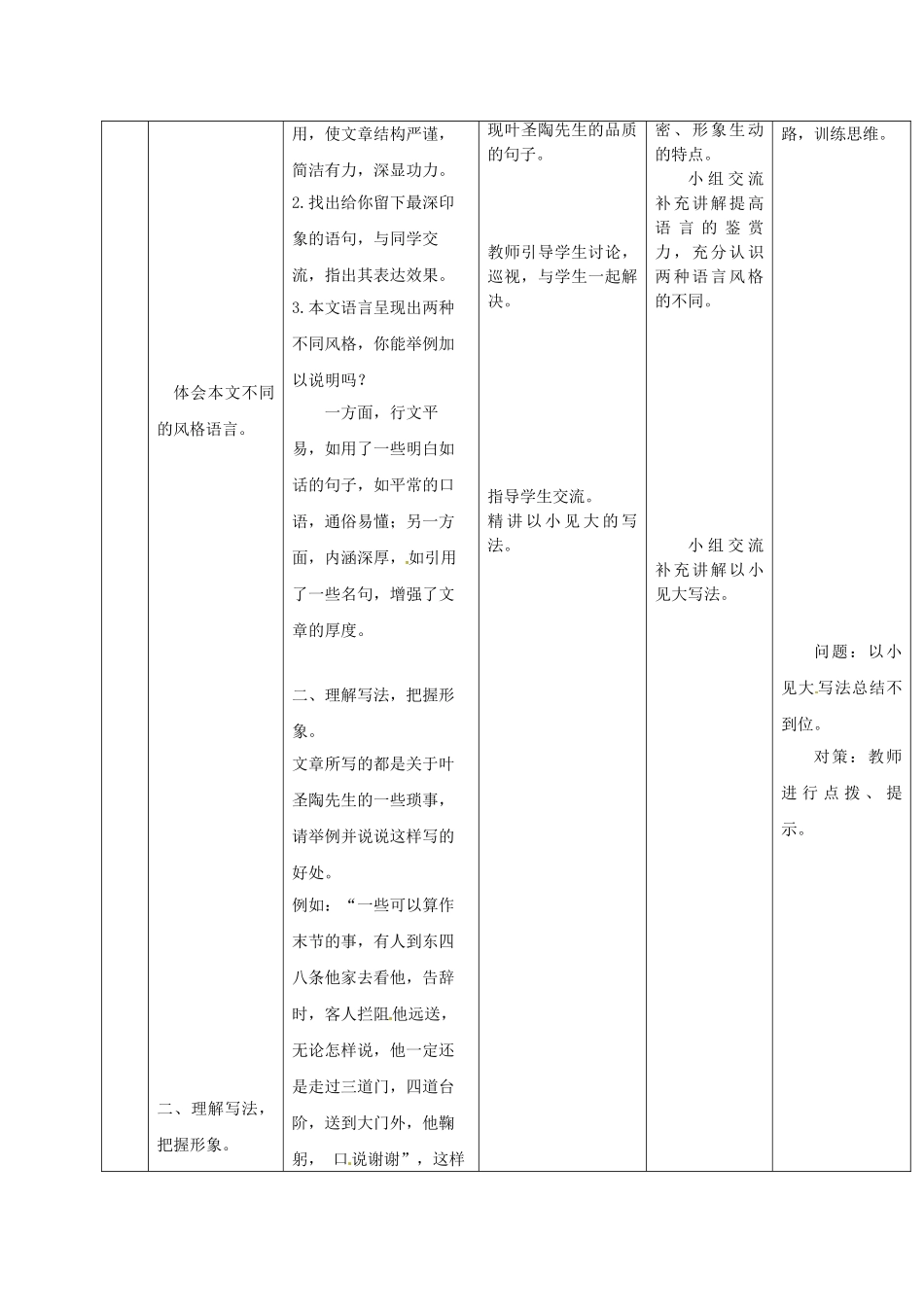 （秋季版）吉林省通化市七年级语文下册 第四单元 13《叶圣陶先生二三事》导学案2 新人教版-新人教版初中七年级下册语文学案_第2页