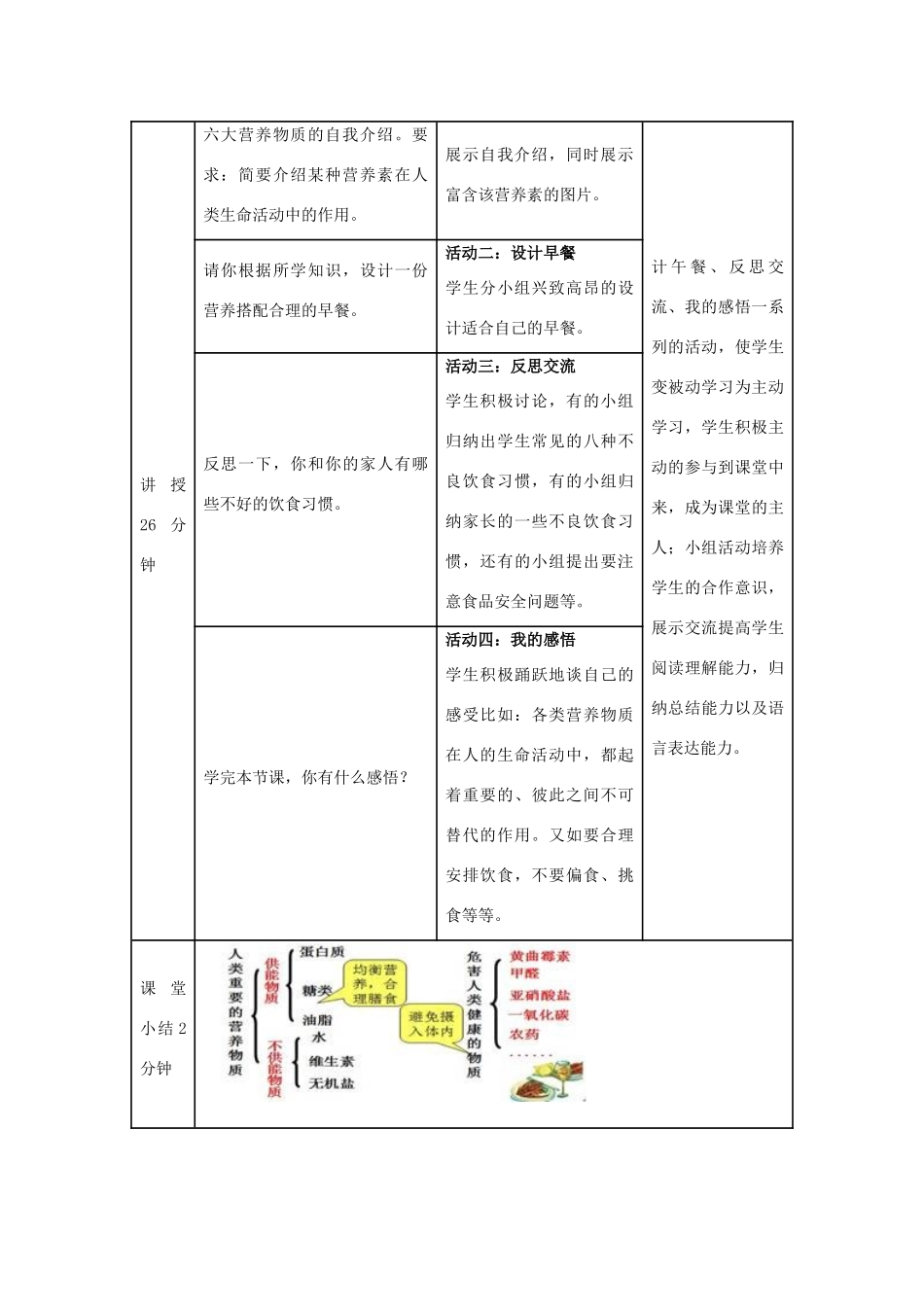 九年级化学下册 第十二单元 课题1 人类重要的营养物质教学设计 （新版）新人教版_第2页