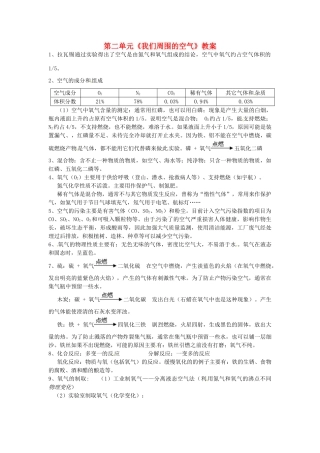 云南省昆明市宜良县第五中学九年级化学上册 第二单元《我们周围的空气》教案 新人教版