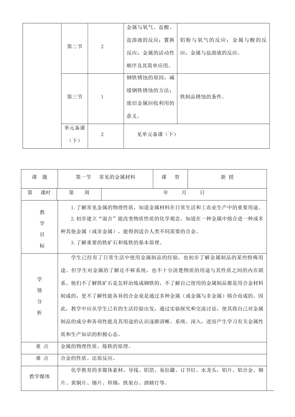 九年级化学上：第六单元 海水中的化学教案（全）鲁教版_第2页