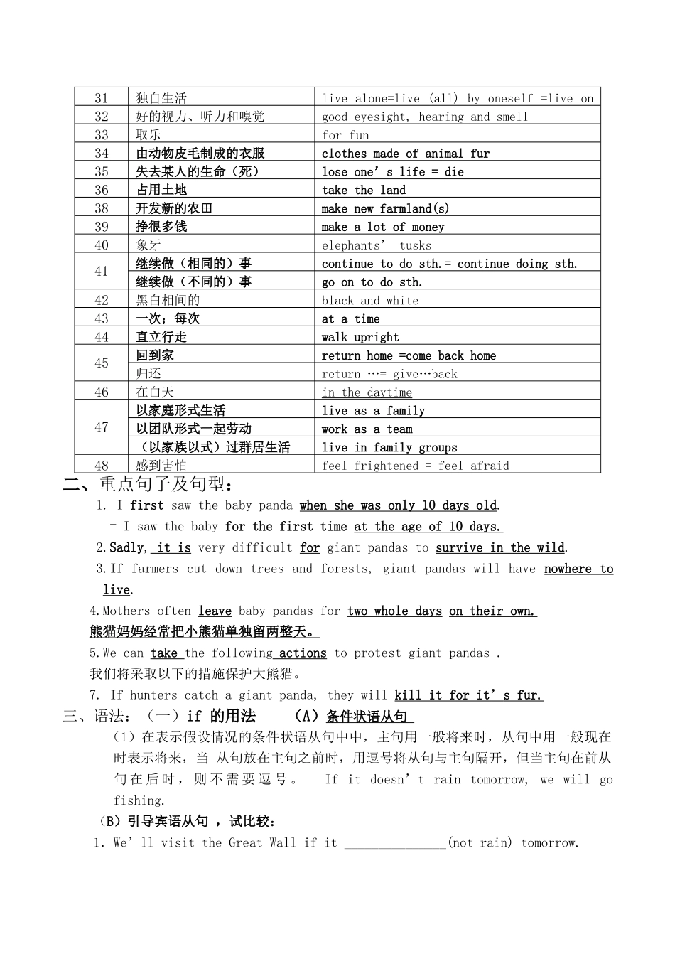 九年级英语组复习学案 Unit 4词组、句型及语法复习提纲人教版_第2页