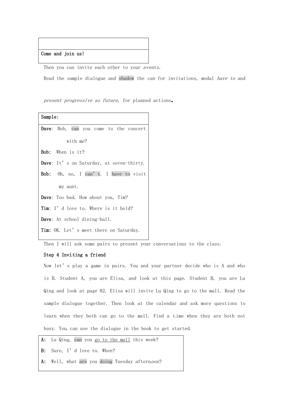 山东省肥城市安站中学八年级英语上册 Unit 5 Can you come to my party Period 2导学案 人教新目标版_第2页