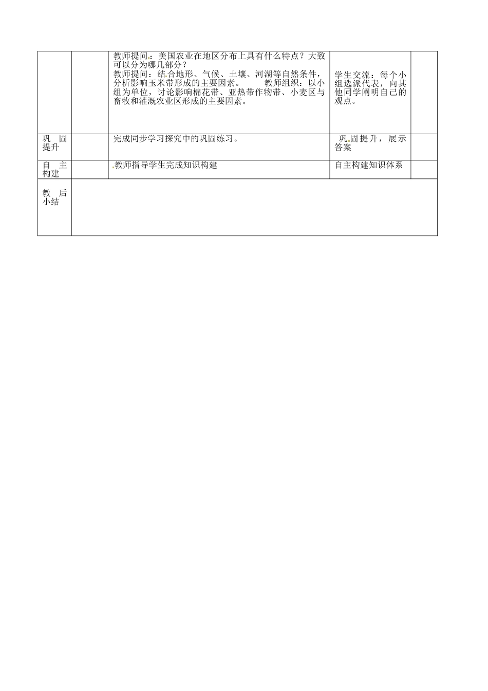 山东省临沭县第三初级中学七年级地理下册《9.1 美国》教案（1） 新人教版_第3页
