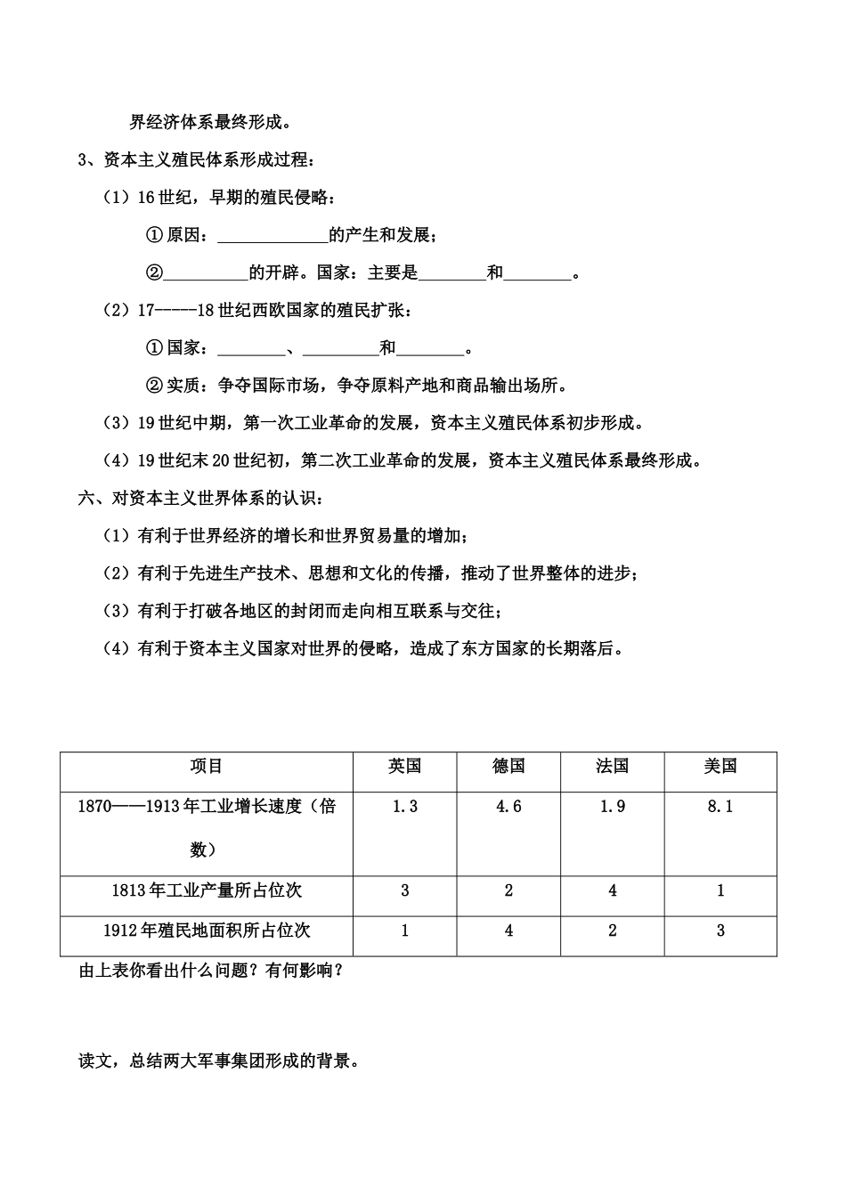 九年级历史第20课 世界市场的形成与矛盾教案人教版_第2页