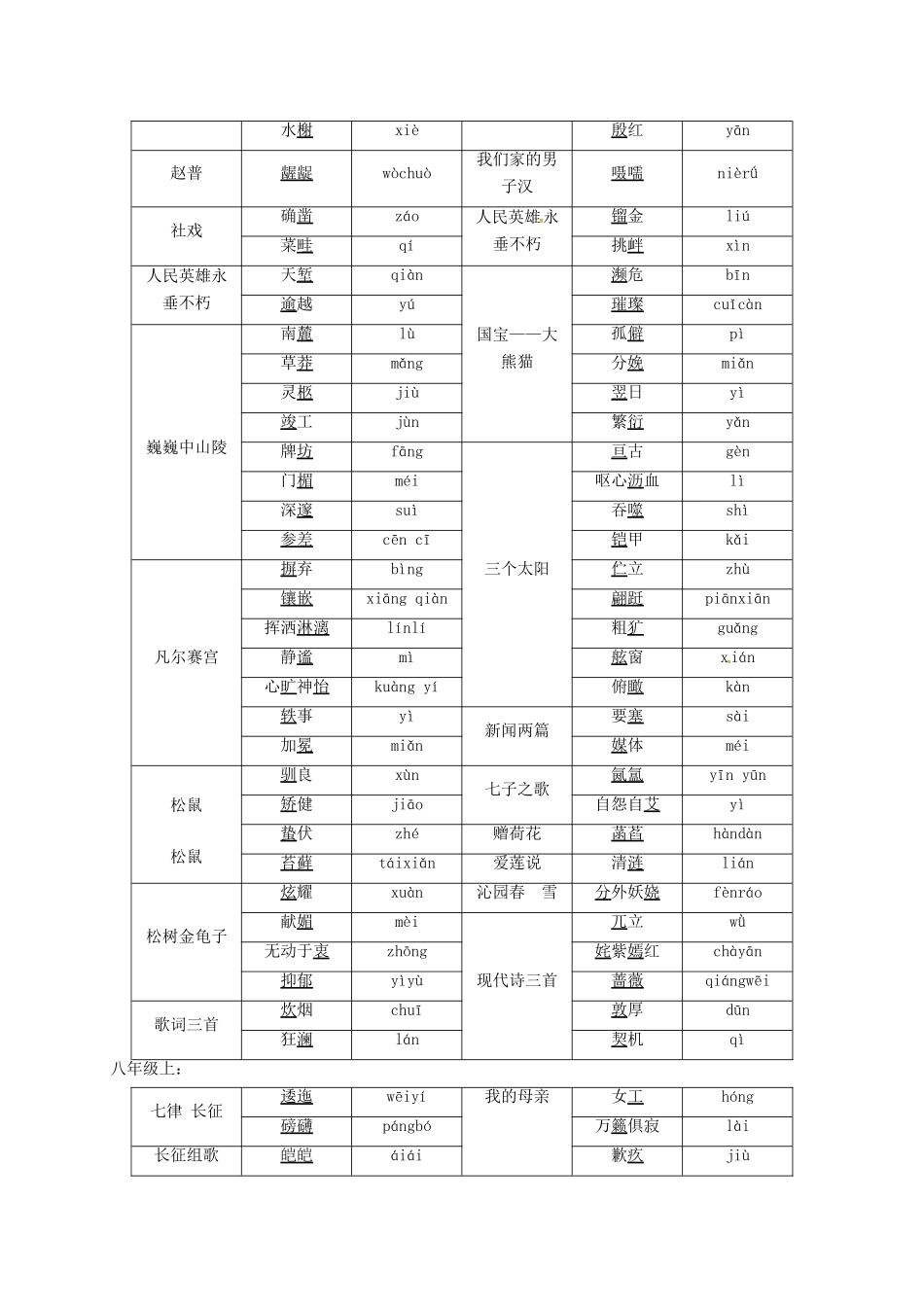 九年级语文复习 语音与汉字 中考语文复习教学案之二(语音汉字）-人教版初中九年级全册语文教学案_第3页