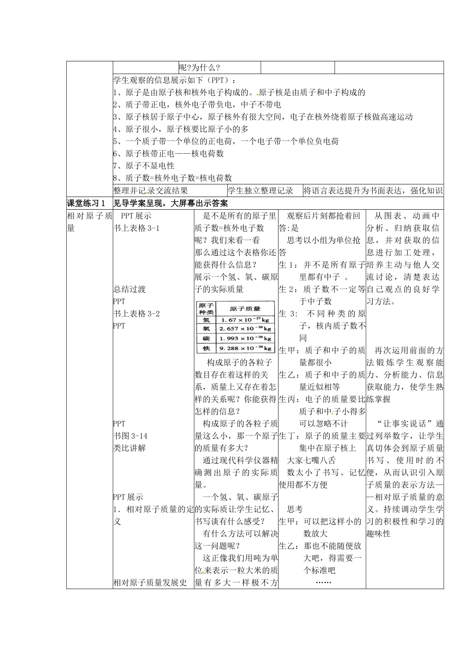 辽宁省东港市黑沟中学九年级化学上册 第三单元 课题2 原子的结构教案2 （新版）新人教版_第3页