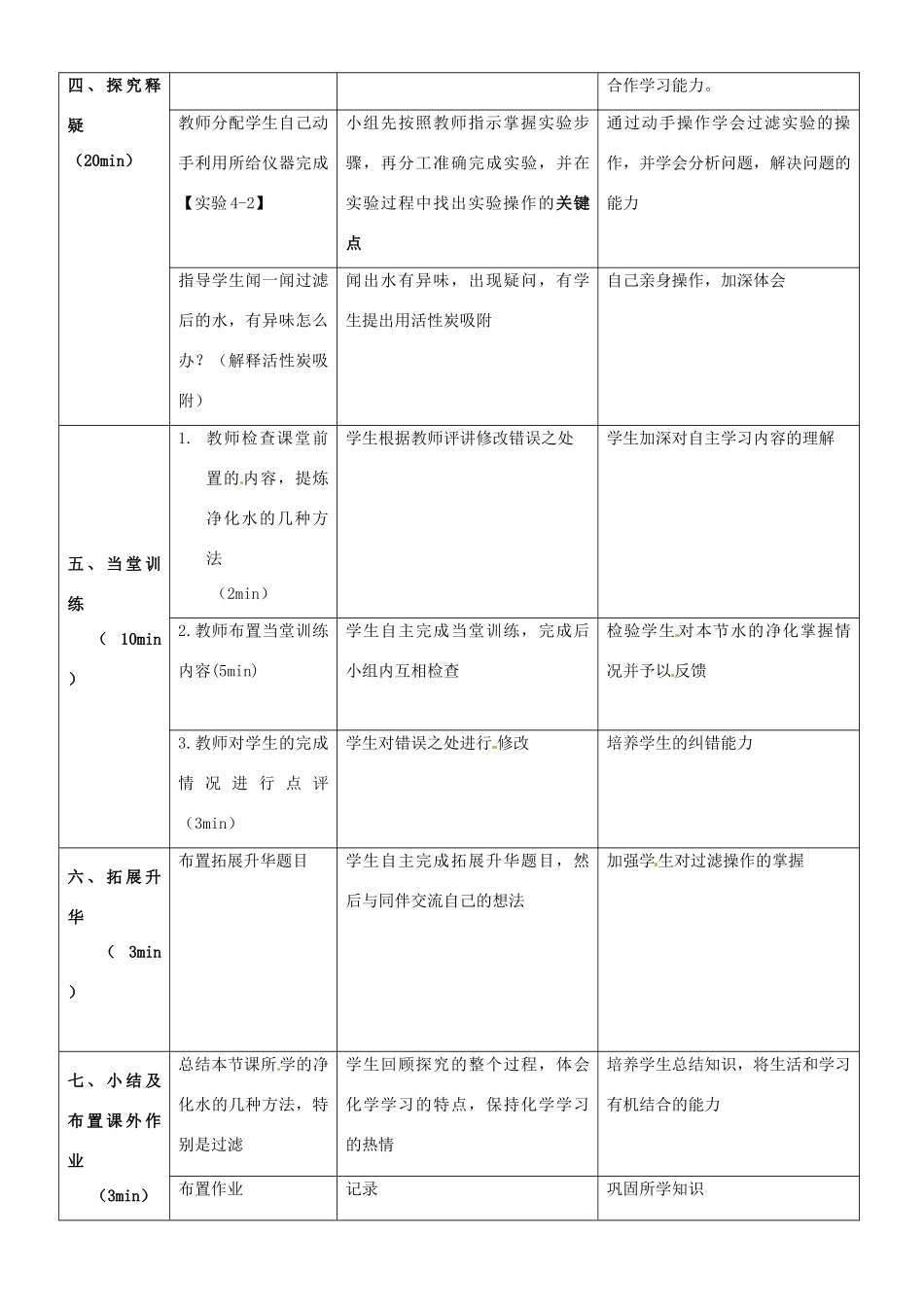 重庆市黔江实验中学九年级化学《水的净化》教案1 新人教版_第2页
